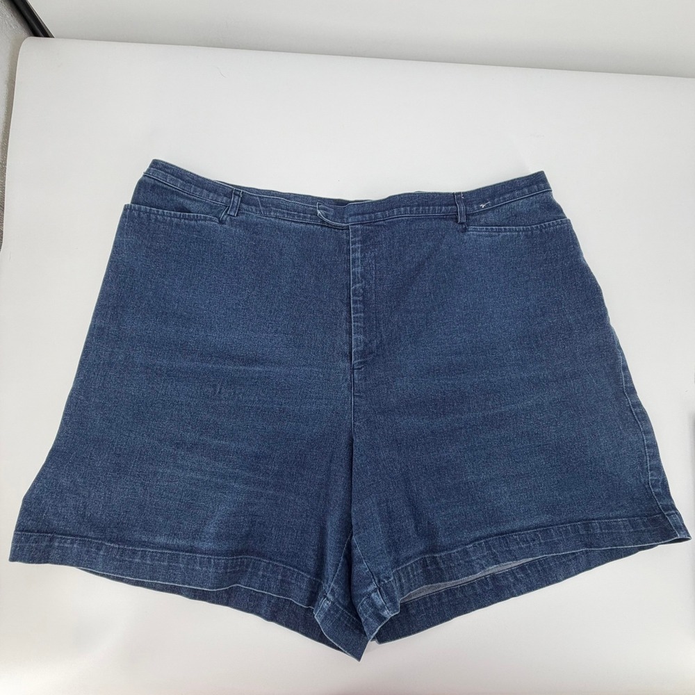 Venezia Jeans Denim Shorts Womens 28‎ Blue High Rise Bermuda Y2K Plus Size Mom